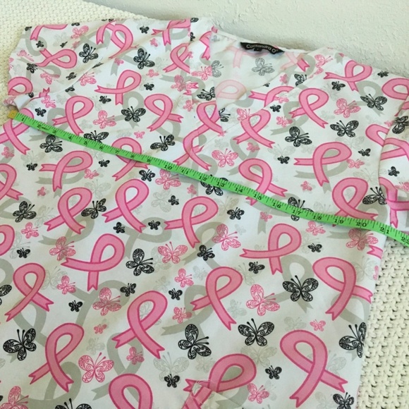 CASSANDRA O NURSING SCRUB WITH POCKETS CANCER AWARENESS SIZE LARGE - Picture 4 of 5